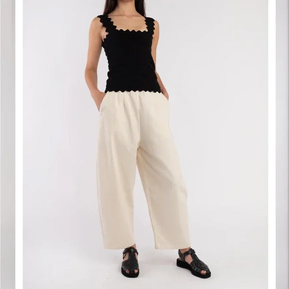 Micaela Greg Barrel Pant Cream size medium - Picture 1 of 9